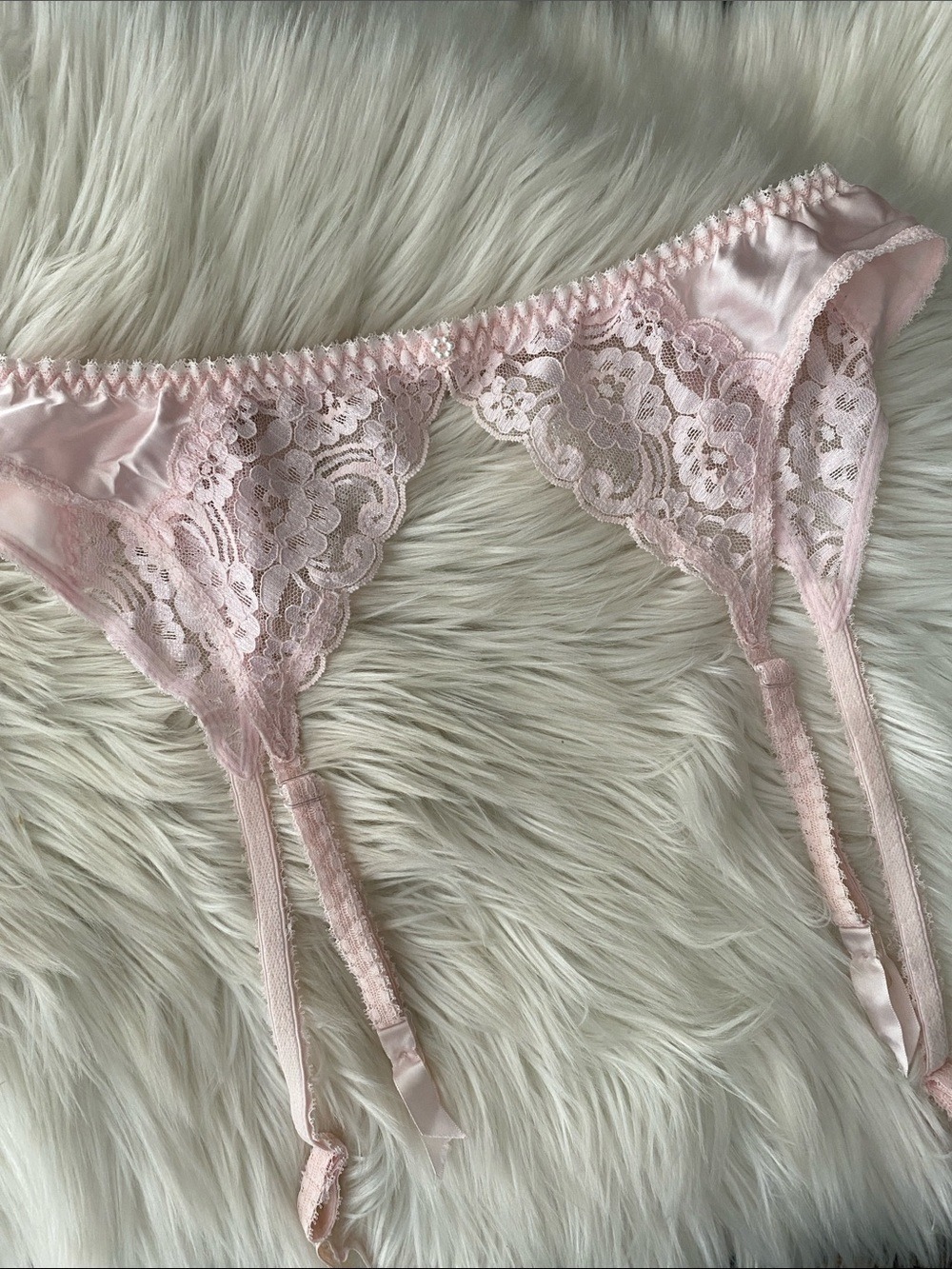 Christian Dior vintage Delicate Pink Lace Garter Belt - Women's Intimates